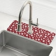 thumbnail image 1 of Yayeee Faucet Mat for Kitchen Sink 30" Diatomite Long Splash Guard Pad, Red Cartoon Paws Pattern, 2 Pack, 1 of 7