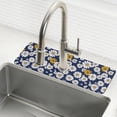 thumbnail image 1 of Yayeee Faucet Mat for Kitchen Sink 30" Diatomite Long Splash Guard Pad, Retro Daisy Pattern, 2 Pack, 1 of 7