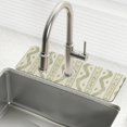 thumbnail image 1 of Yayeee Faucet Mat for Kitchen Sink 30" Diatomite Long Splash Guard Pad, Sage Green Stripe Pattern, 2 Pack, 1 of 7