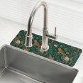thumbnail image 1 of Yayeee Faucet Mat for Kitchen Sink 30" Diatomite Long Splash Guard Pad, Tiger and Peacock Pattern, 1 of 7