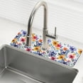 thumbnail image 1 of Yayeee Faucet Mat for Kitchen Sink 30" Diatomite Long Splash Guard Pad, Watercolor Flowers Pattern, 2 Pack, 1 of 7