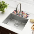 thumbnail image 1 of Yayeee Faucet Mat for Kitchen Sink 30" Diatomite Long Splash Guard Pad, Dark Colorful Circles, 1 of 7