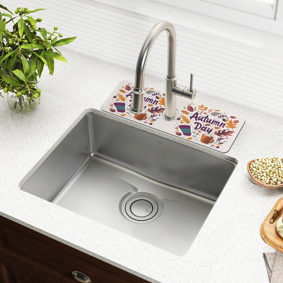 Yayeee Faucet Mat for Kitchen Sink 30" Diatomite Long Splash Guard Pad, Warm Autumn Day