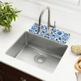 thumbnail image 1 of Yayeee Faucet Mat for Kitchen Sink 14.7" Diatomite Long Splash Guard Pad, Blue Floral Pattern, 2 Pack, 1 of 7