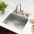 thumbnail image 1 of Yayeee Faucet Mat for Kitchen Sink 14.7" Diatomite Long Splash Guard Pad, Blue Retro Print, 2 Pack, 1 of 7
