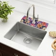 thumbnail image 1 of Yayeee Faucet Mat for Kitchen Sink 14.7" Diatomite Long Splash Guard Pad, Colorful Painted Flowers Pattern, 2 Pack, 1 of 7