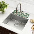 thumbnail image 1 of Yayeee Faucet Mat for Kitchen Sink 14.7" Diatomite Long Splash Guard Pad, Green Wave Pattern, 2 Pack, 1 of 7