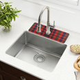 thumbnail image 1 of Yayeee Faucet Mat for Kitchen Sink 14.7" Diatomite Long Splash Guard Pad, Red and Blue Pattern, 2 Pack, 1 of 7
