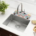 thumbnail image 1 of Yayeee Faucet Mat for Kitchen Sink 30" Diatomite Long Splash Guard Pad, Colorful Checkered Pattern, 2 Pack, 1 of 7