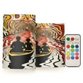 thumbnail image 1 of Yayeee Flameless Candles with Remote Flickering Battery Operated Multi Color Changing, Abstract Boat Ride, 1 of 7