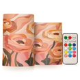 thumbnail image 1 of Yayeee Flameless Candles with Remote Flickering Battery Operated Multi Color Changing, Abstract Orange Flowers, 1 of 7