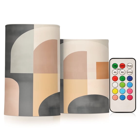 Yayeee Flameless Candles with Remote Flickering Battery Operated Multi Color Changing, Abstract Shapes
