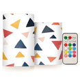 thumbnail image 1 of Yayeee Flameless Candles with Remote Flickering Battery Operated Multi Color Changing, Abstract Triangles, 1 of 7