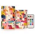 thumbnail image 1 of Yayeee Flameless Candles with Remote Flickering Battery Operated Multi Color Changing, Art Geometric, 1 of 7
