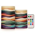 thumbnail image 1 of Yayeee Flameless Candles with Remote Flickering Battery Operated Multi Color Changing, Artistic Desert Pattern, 1 of 7