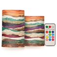 thumbnail image 1 of Yayeee Flameless Candles with Remote Flickering Battery Operated Multi Color Changing, Artistic Desert Waves, 1 of 7