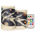 thumbnail image 1 of Yayeee Flameless Candles with Remote Flickering Battery Operated Multi Color Changing, Astronaut Floating, 1 of 7