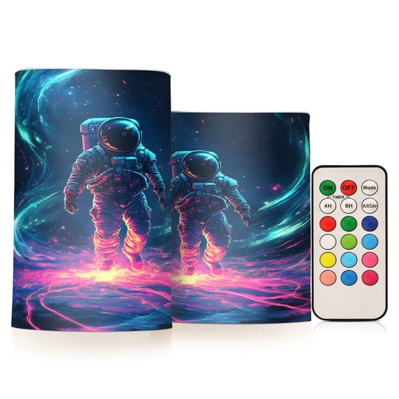 Yayeee Flameless Candles with Remote Flickering Battery Operated Multi Color Changing, Cartoon Candy