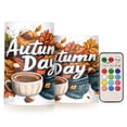 thumbnail image 1 of Yayeee Flameless Candles with Remote Flickering Battery Operated Multi Color Changing, Autumn Day Pattern, 1 of 7