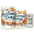 thumbnail image 1 of Yayeee Flameless Candles with Remote Flickering Battery Operated Multi Color Changing, Autumn Day with Cocoa Pattern, 1 of 7