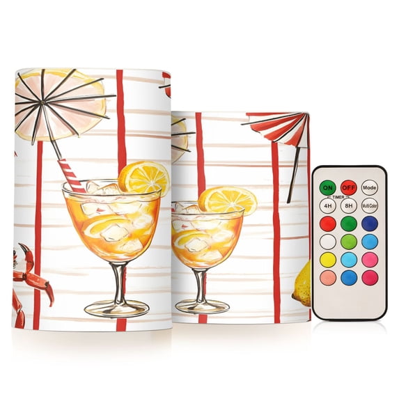 Yayeee Flameless Candles with Remote Flickering Battery Operated Multi Color Changing, Beach Crab
