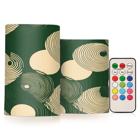 Yayeee Flameless Candles with Remote Flickering Battery Operated Multi Color Changing, Beige Abstract
