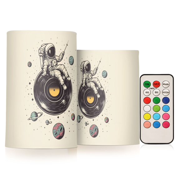 Yayeee Flameless Candles with Remote Flickering Battery Operated Multi Color Changing, Colorful Art Pattern