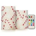 thumbnail image 1 of Yayeee Flameless Candles with Remote Flickering Battery Operated Multi Color Changing, Beige Candy Cane, 1 of 7