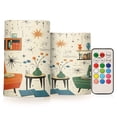 thumbnail image 1 of Yayeee Flameless Candles with Remote Flickering Battery Operated Multi Color Changing, Beige Cats Reading, 1 of 7