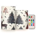thumbnail image 1 of Yayeee Flameless Candles with Remote Flickering Battery Operated Multi Color Changing, Beige Christmas Forest, 1 of 7