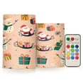 thumbnail image 1 of Yayeee Flameless Candles with Remote Flickering Battery Operated Multi Color Changing, Beige Christmas Snowman, 1 of 7
