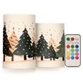 thumbnail image 1 of Yayeee Flameless Candles with Remote Flickering Battery Operated Multi Color Changing, Beige Christmas Trees, 1 of 7