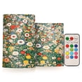 thumbnail image 1 of Yayeee Flameless Candles with Remote Flickering Battery Operated Multi Color Changing, Beige Floral Garden, 1 of 7