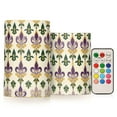 thumbnail image 1 of Yayeee Flameless Candles with Remote Flickering Battery Operated Multi Color Changing, Beige Floral Pattern, 1 of 7