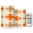 thumbnail image 1 of Yayeee Flameless Candles with Remote Flickering Battery Operated Multi Color Changing, Beige Geometric Pattern, 1 of 7