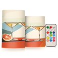 thumbnail image 1 of Yayeee Flameless Candles with Remote Flickering Battery Operated Multi Color Changing, Beige Glasses, 1 of 7