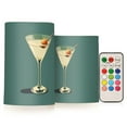 thumbnail image 1 of Yayeee Flameless Candles with Remote Flickering Battery Operated Multi Color Changing, Beige Martini, 1 of 7