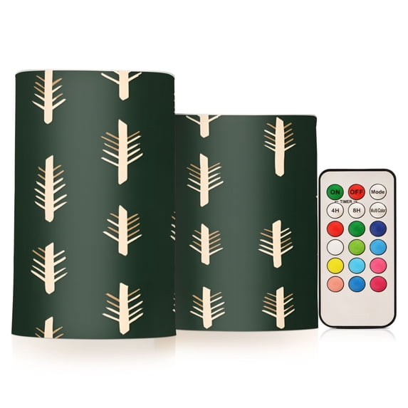 Yayeee Flameless Candles with Remote Flickering Battery Operated Multi Color Changing, Beige Plants