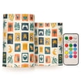 thumbnail image 1 of Yayeee Flameless Candles with Remote Flickering Battery Operated Multi Color Changing, Beige Playful Stamp, 1 of 7