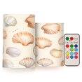 thumbnail image 1 of Yayeee Flameless Candles with Remote Flickering Battery Operated Multi Color Changing, Beige Seashell, 1 of 7