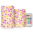 thumbnail image 1 of Yayeee Flameless Candles with Remote Flickering Battery Operated Multi Color Changing, Beige Stars, 1 of 7