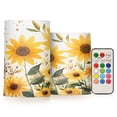 thumbnail image 1 of Yayeee Flameless Candles with Remote Flickering Battery Operated Multi Color Changing, Beige Sunflowers, 1 of 7