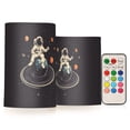 thumbnail image 1 of Yayeee Flameless Candles with Remote Flickering Battery Operated Multi Color Changing, Black Astronaut Space, 1 of 7