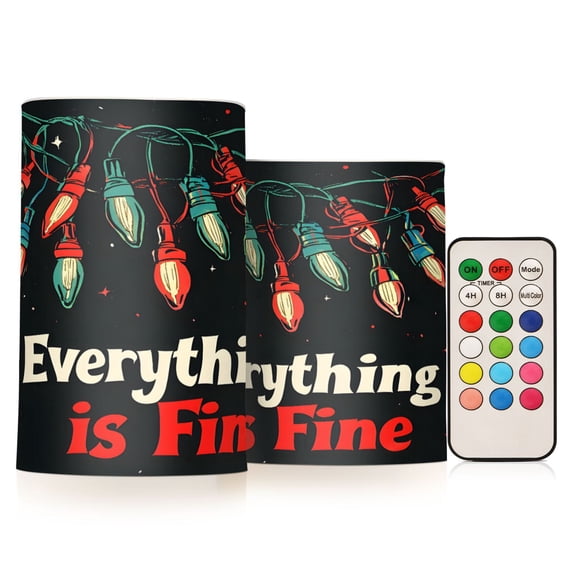 Yayeee Flameless Candles with Remote Flickering Battery Operated Multi Color Changing, Black Christmas Light
