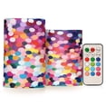 thumbnail image 1 of Yayeee Flameless Candles with Remote Flickering Battery Operated Multi Color Changing, Black Colorful Circles, 1 of 7