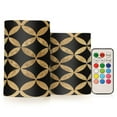 thumbnail image 1 of Yayeee Flameless Candles with Remote Flickering Battery Operated Multi Color Changing, Black Geometric, 1 of 7