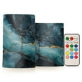 thumbnail image 1 of Yayeee Flameless Candles with Remote Flickering Battery Operated Multi Color Changing, Black Marble, 1 of 7