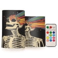thumbnail image 1 of Yayeee Flameless Candles with Remote Flickering Battery Operated Multi Color Changing, Black Skeleton, 1 of 7