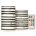 thumbnail image 1 of Yayeee Flameless Candles with Remote Flickering Battery Operated Multi Color Changing, Black Stripes, 1 of 7