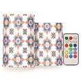 thumbnail image 1 of Yayeee Flameless Candles with Remote Flickering Battery Operated Multi Color Changing, Blue Abstract Pattern, 1 of 7